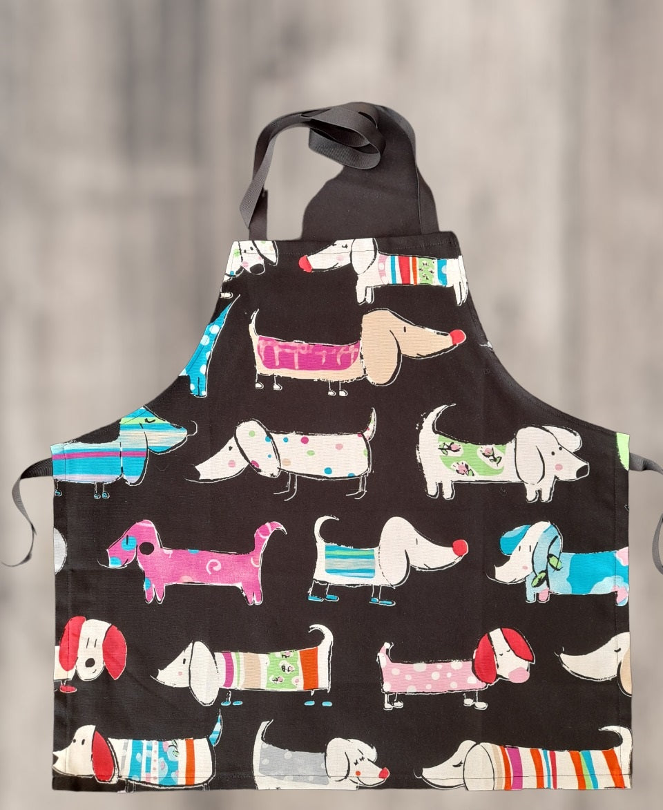Children's Apron Dogs sausage black background