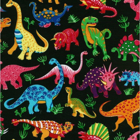 Children's Apron Dinosaurs multi dinosaurs black