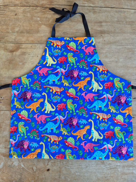 Children's Apron Dinosaur multi dinosaurs blue