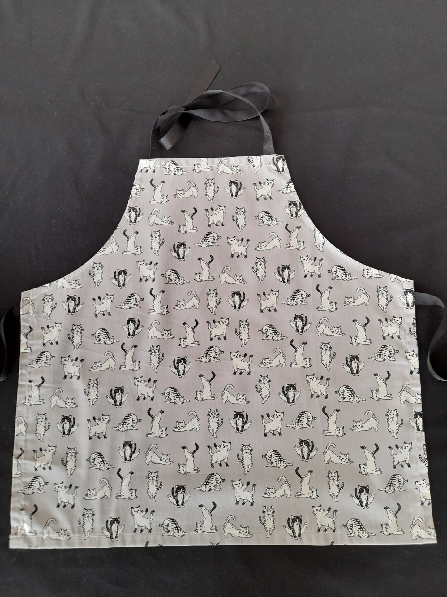 Children's Apron Cats Grey and Black